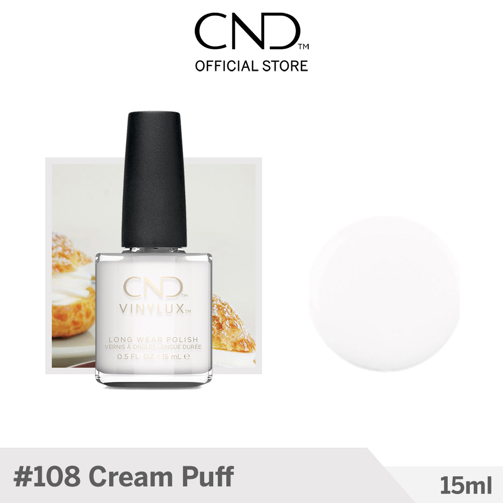 CND Vinylux Nagellack Cream Puff – Wochenlack In Hellem Weiß, 15 Ml, Schnell Trocknend