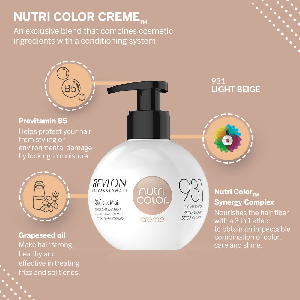 Revlon Professional Nutri Color Creme 931 Beige 270ml New Summit Colors Distribution